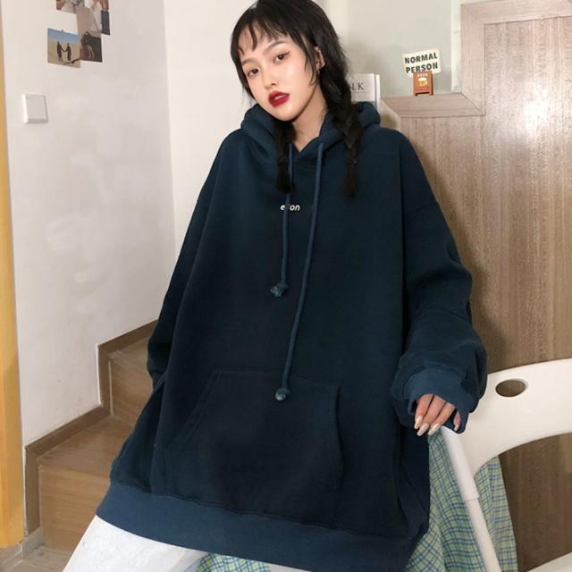 韓国スタイル ビッグシルエット フーディ パーカー