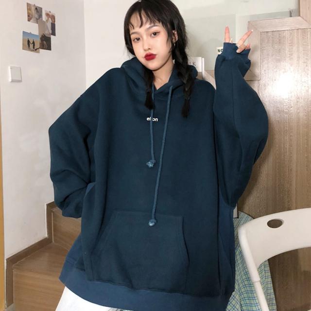韓国スタイル ビッグシルエット フーディ パーカー