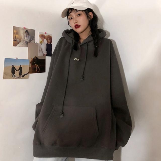 韓国スタイル ビッグシルエット フーディ パーカー