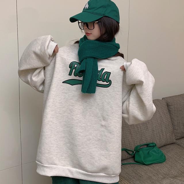 オーバーサイズ プルオーバー カレッジロゴ スウェット トレーナー