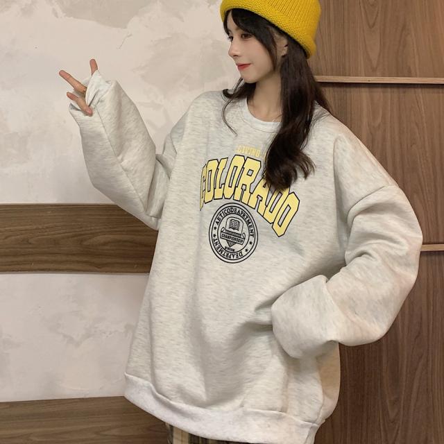 オーバーサイズ プルオーバー カレッジロゴ スウェット トレーナー