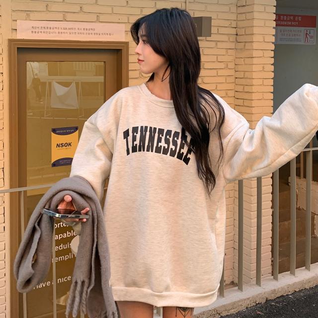 オーバーサイズ プルオーバー カレッジロゴ スウェット トレーナー