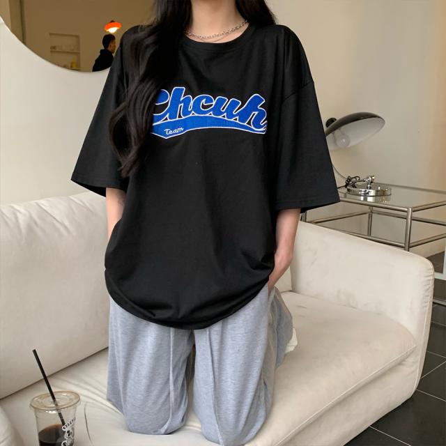 韓国風ビッグシルエット カレッジロゴ Tシャツ