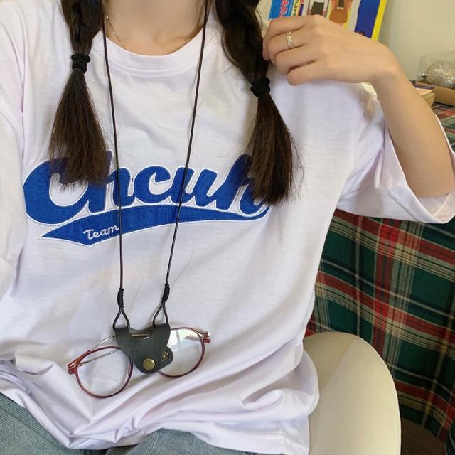 韓国風ビッグシルエット カレッジロゴ Tシャツ