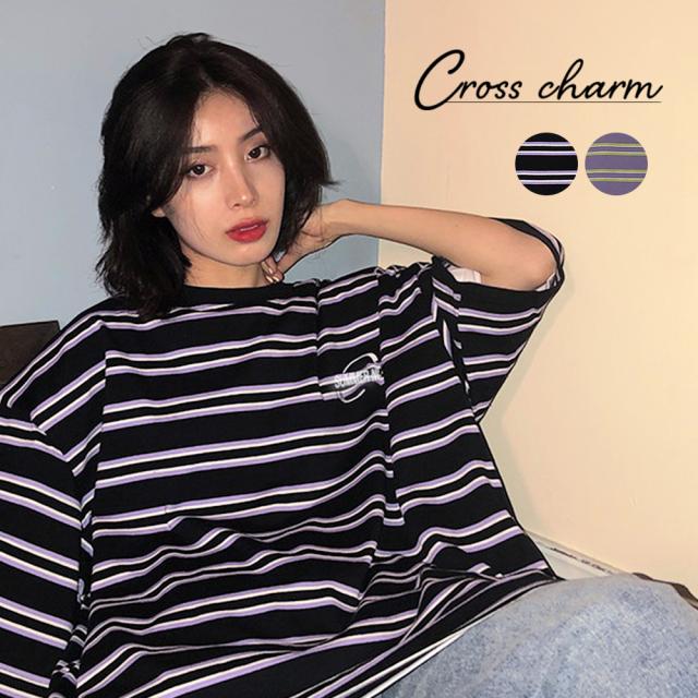 ビッグシルエット ボーダーTシャツ