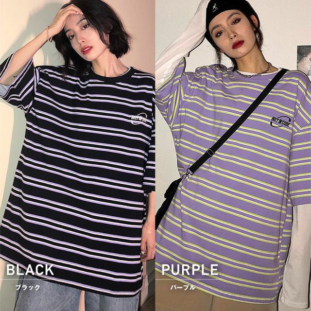 ビッグシルエット ボーダーTシャツ