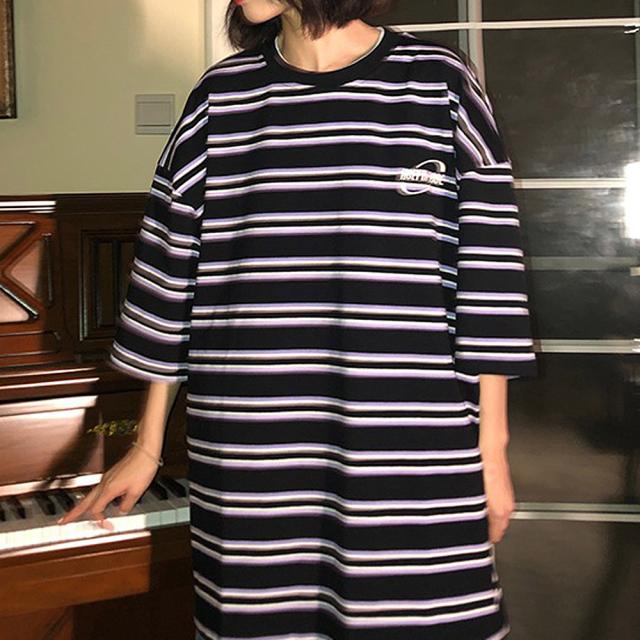 ビッグシルエット ボーダーTシャツ