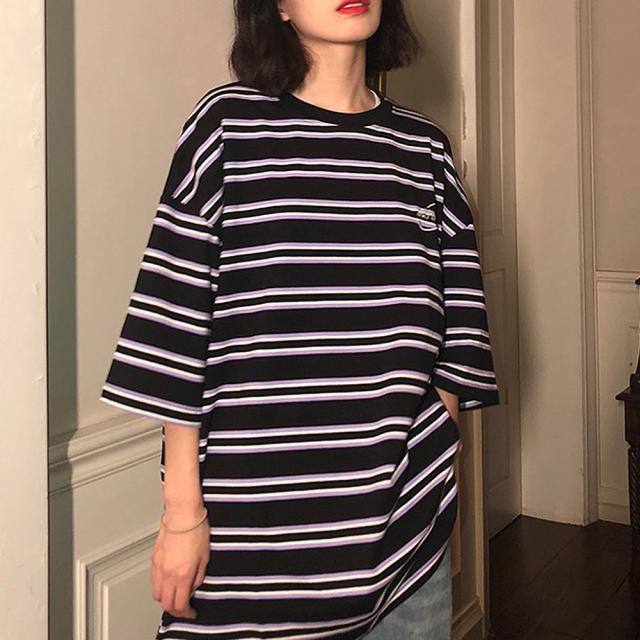 ビッグシルエット ボーダーTシャツ