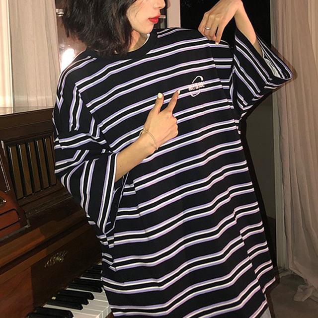 ビッグシルエット ボーダーTシャツ