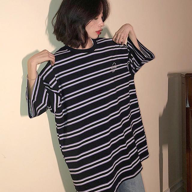 ビッグシルエット ボーダーTシャツ