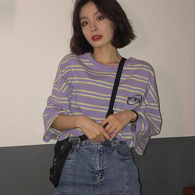 ビッグシルエット ボーダーTシャツ