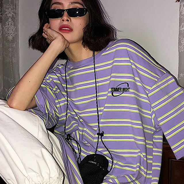 ビッグシルエット ボーダーTシャツ