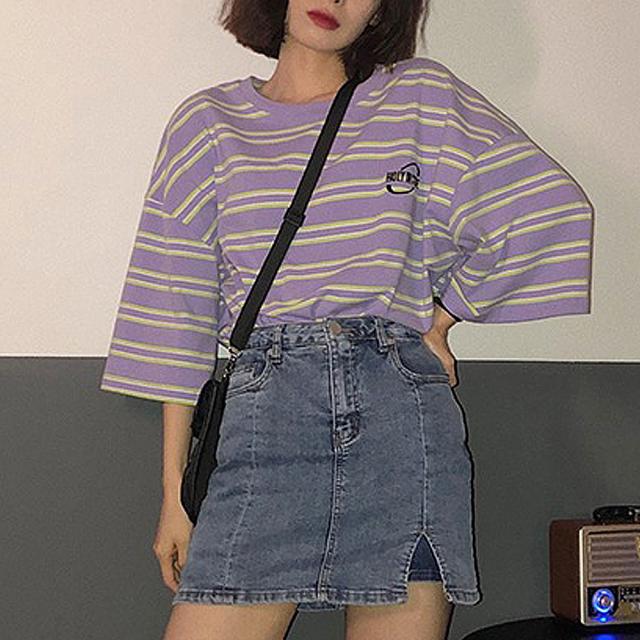 ビッグシルエット ボーダーTシャツ