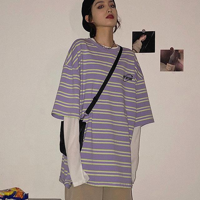 ビッグシルエット ボーダーTシャツ