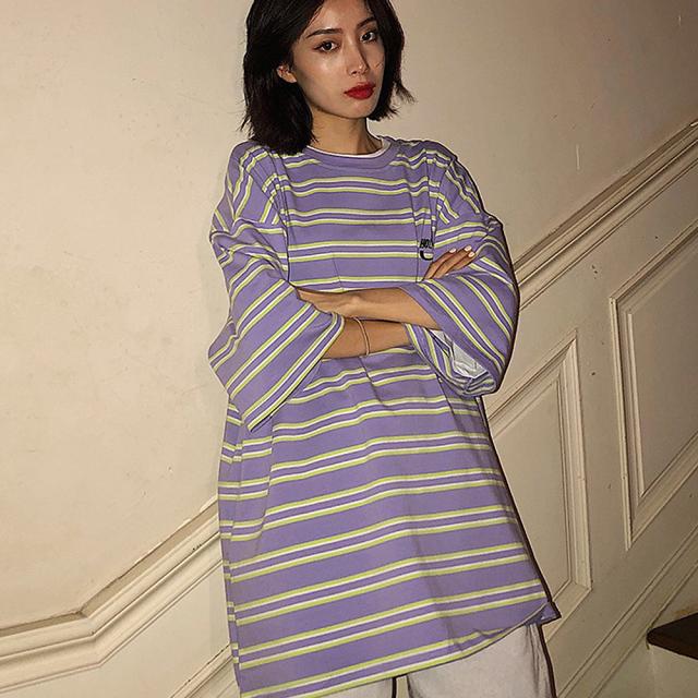 ビッグシルエット ボーダーTシャツ