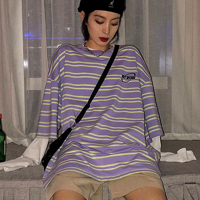 ビッグシルエット ボーダーTシャツ