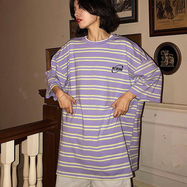 ビッグシルエット ボーダーTシャツ