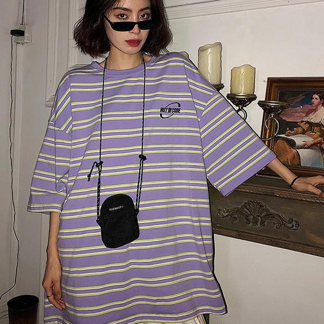 ビッグシルエット ボーダーTシャツ