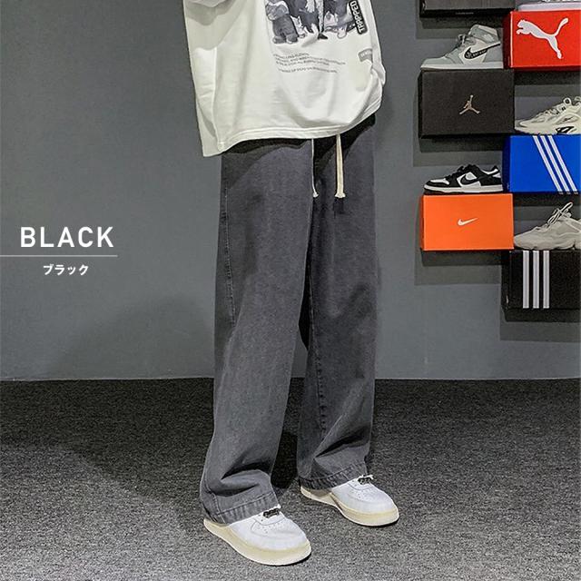リラックス ワイドデニムパンツ