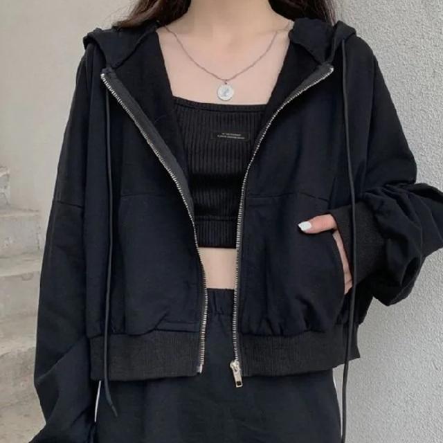 シンプル ショート丈 パーカー