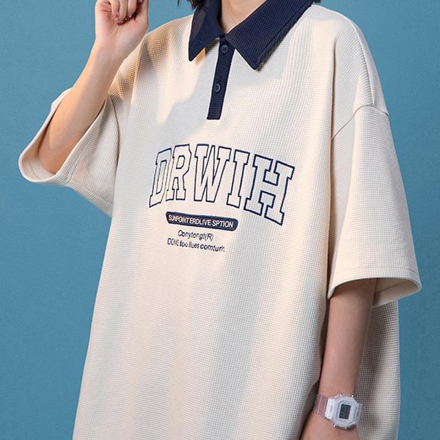 カレッジロゴ プリント 半袖ポロシャツ