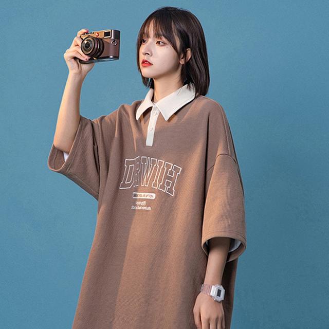 カレッジロゴ プリント 半袖ポロシャツ