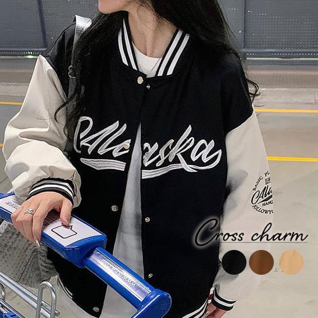 バイカラー オーバーサイズ スタジャン