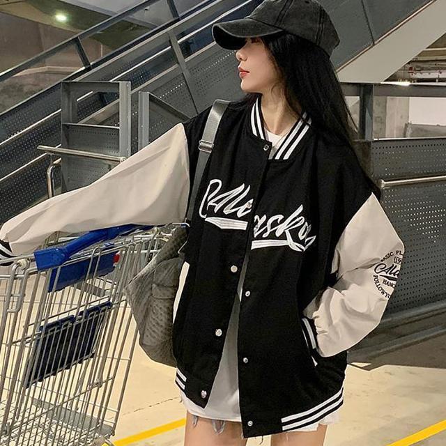 バイカラー オーバーサイズ スタジャン