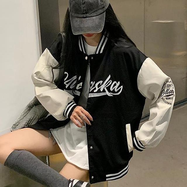 バイカラー オーバーサイズ スタジャン