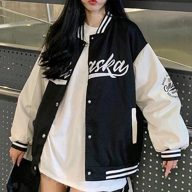 バイカラー オーバーサイズ スタジャン