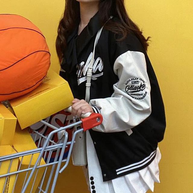 バイカラー オーバーサイズ スタジャン