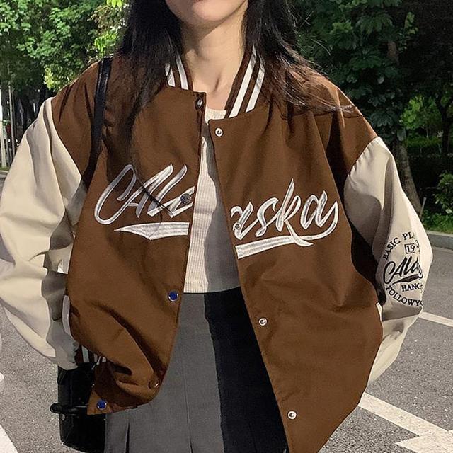 バイカラー オーバーサイズ スタジャン