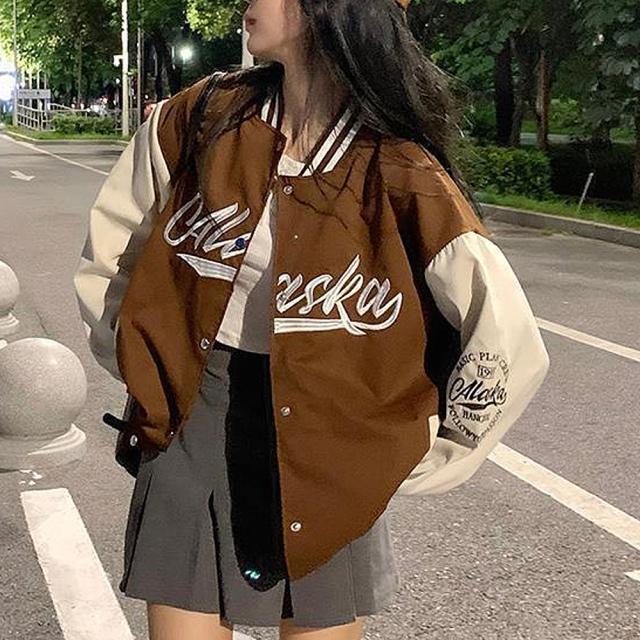 バイカラー オーバーサイズ スタジャン