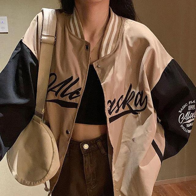 バイカラー オーバーサイズ スタジャン