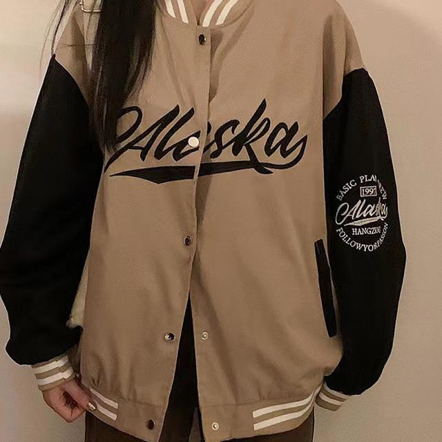 バイカラー オーバーサイズ スタジャン