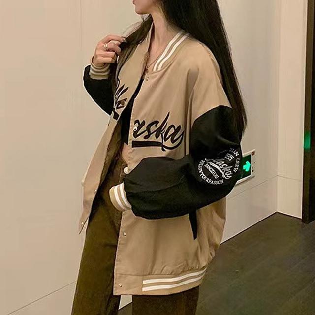 バイカラー オーバーサイズ スタジャン