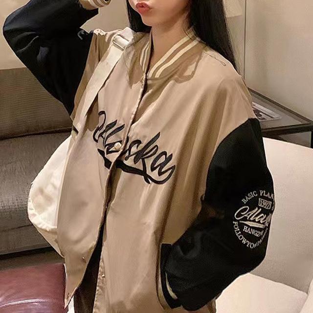 バイカラー オーバーサイズ スタジャン