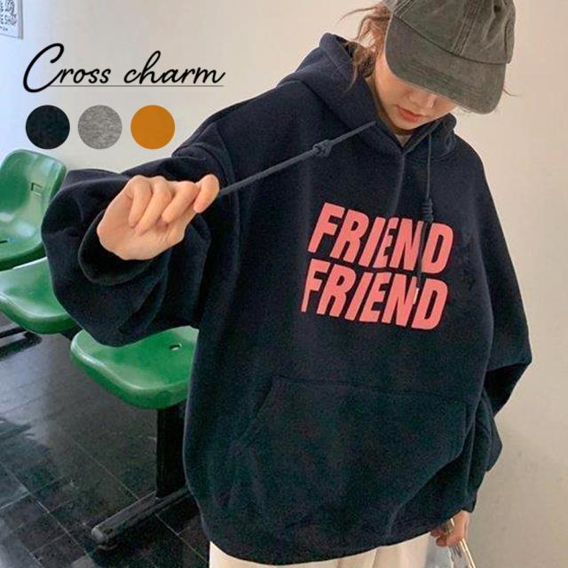 ビックシルエット プリントロゴ パーカー スウェット