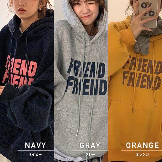 ビックシルエット プリントロゴ パーカー スウェット