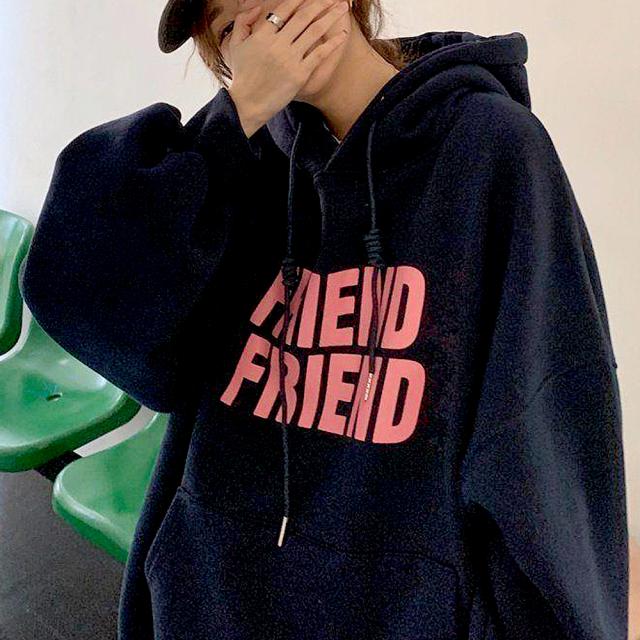 ビックシルエット プリントロゴ パーカー スウェット