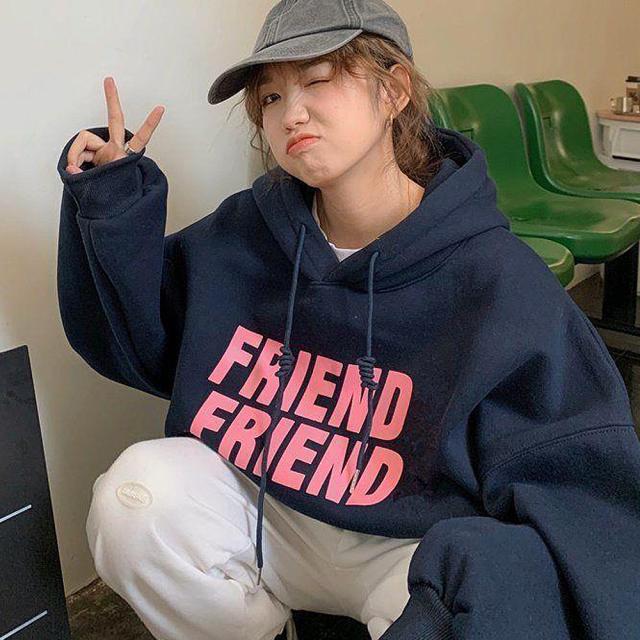 ビックシルエット プリントロゴ パーカー スウェット