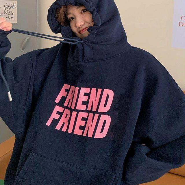 ビックシルエット プリントロゴ パーカー スウェット