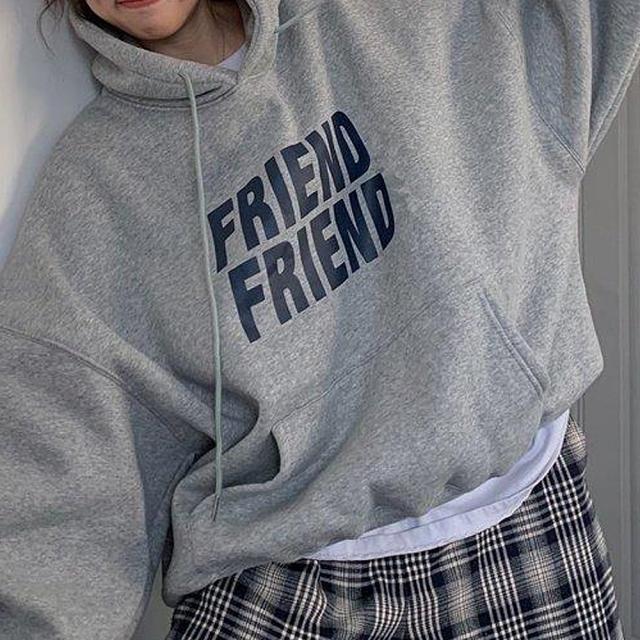 ビックシルエット プリントロゴ パーカー スウェット