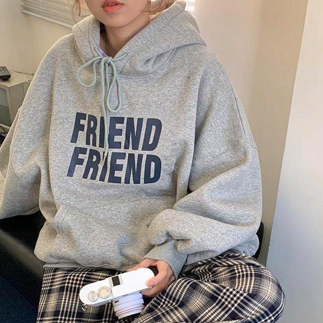 ビックシルエット プリントロゴ パーカー スウェット