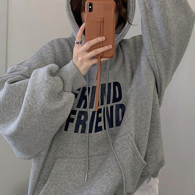 ビックシルエット プリントロゴ パーカー スウェット