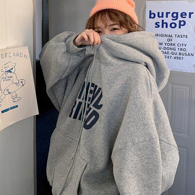 ビックシルエット プリントロゴ パーカー スウェット