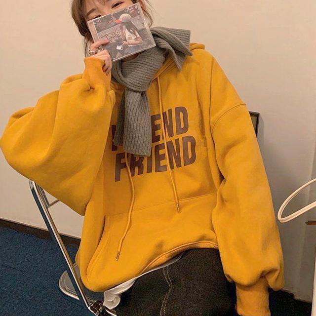 ビックシルエット プリントロゴ パーカー スウェット