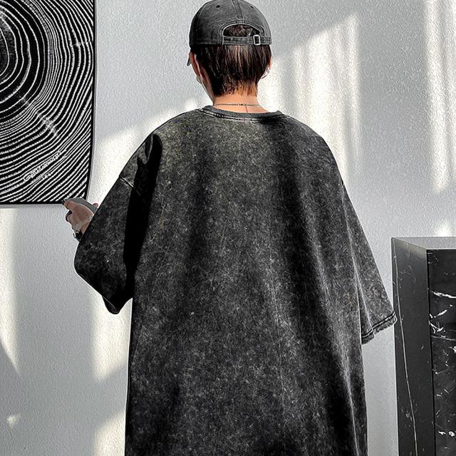 ビッグシルエット シンプルピグメント 半袖 無地Tシャツ 古着風