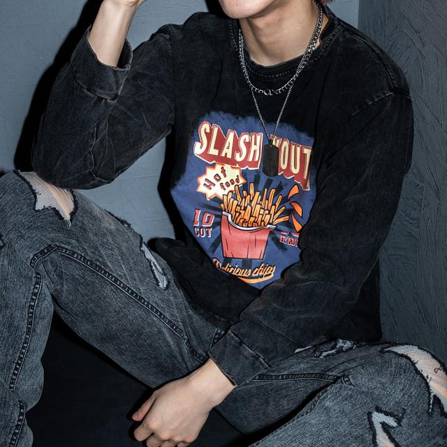 ビッグシルエット ピグメント ロンT 