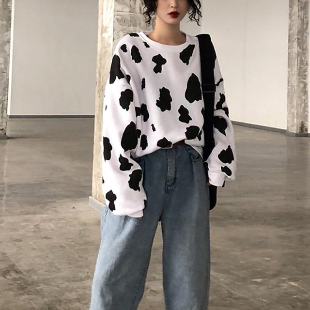 ダルメシアン柄  スウェット トレーナー